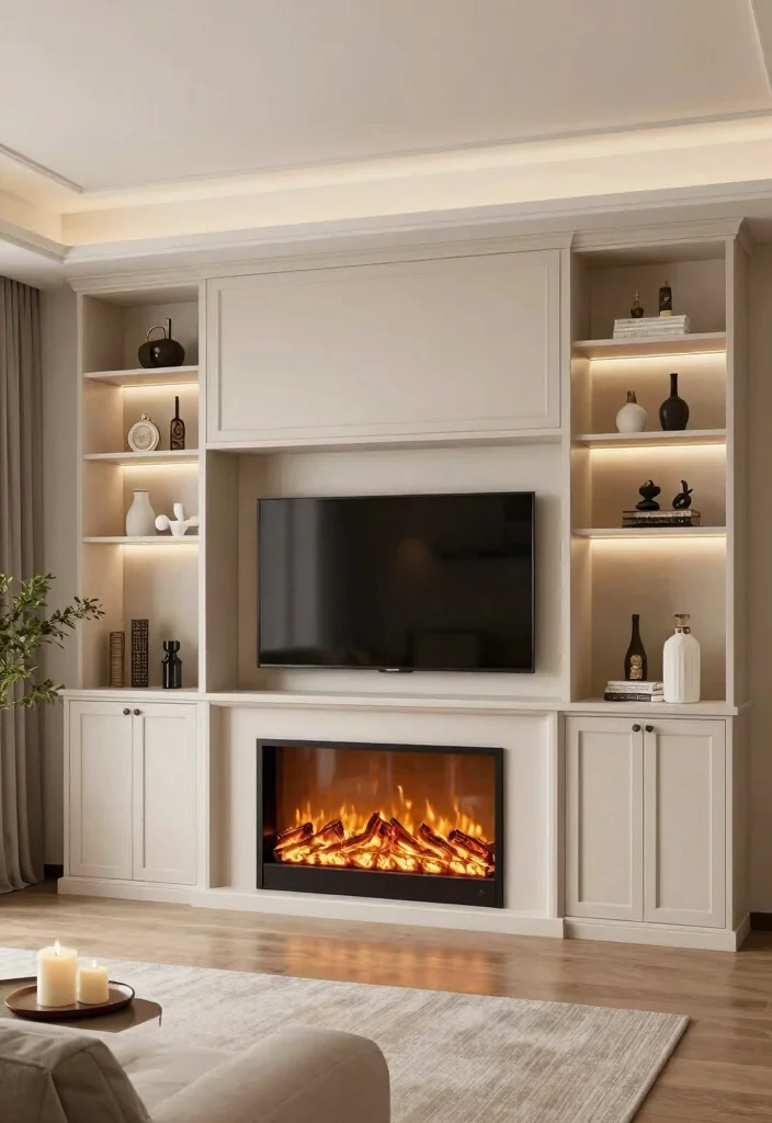 15 Electric Fireplace And TV Bedroom Ideas That Look Built In 4. Frame It Right
