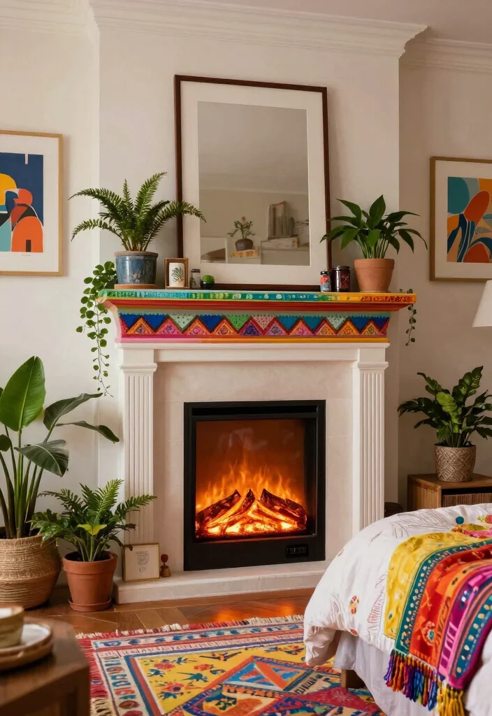 15 Electric Fireplace With Mantle Bedroom Ideas For Classic Warmth 8. Urban Bohemian Electric Fireplace Mantles