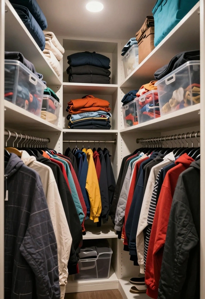 15 Long Narrow Bedroom Closet Ideas For Smart Storage 10. Seasonal Rotations