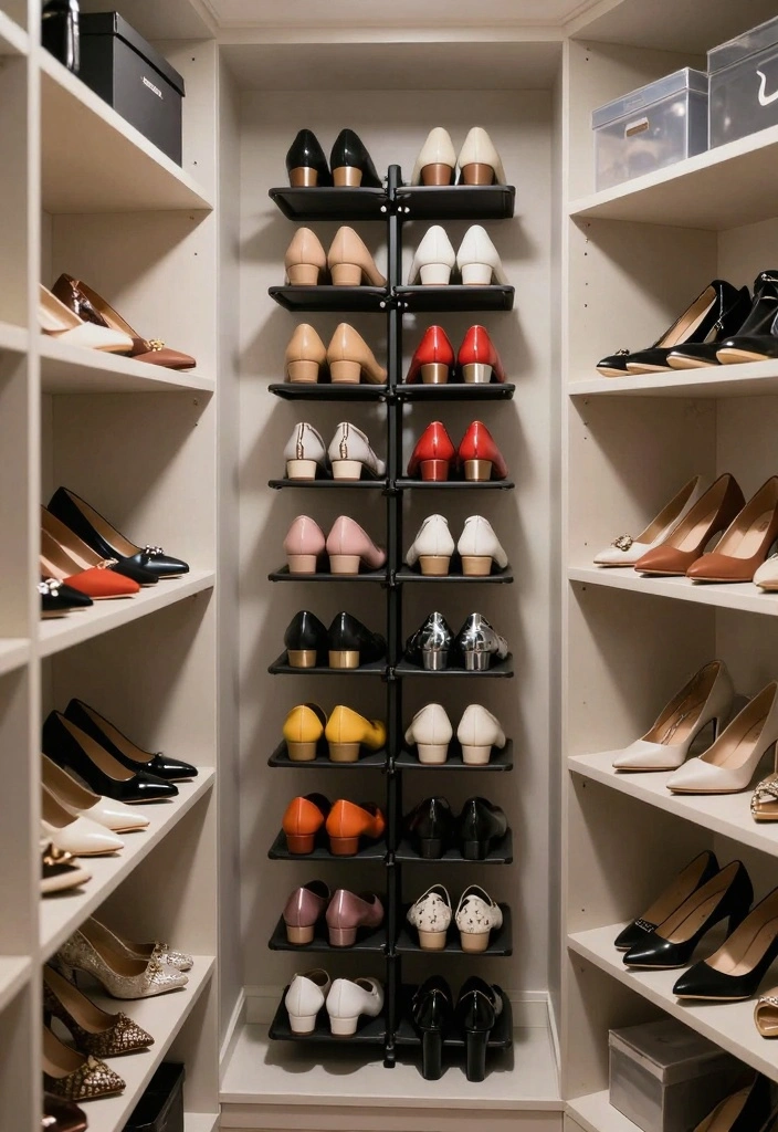 15 Long Narrow Bedroom Closet Ideas For Smart Storage 6. Smart Shoe Storage Solutions