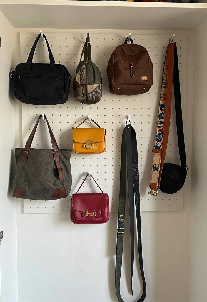 15 Long Narrow Bedroom Closet Ideas For Smart Storage 7. Maximize with Hooks and Pegboards