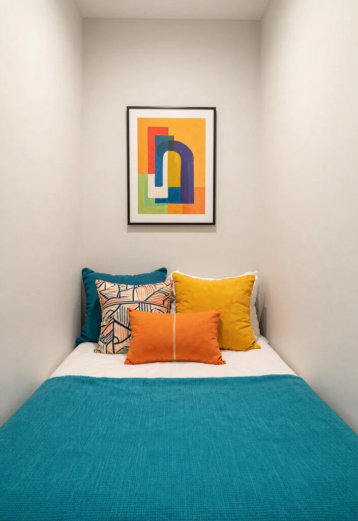15 Long Narrow Bedroom Interior Design Ideas That Maximize Space 9. Incorporate Colorful Accents