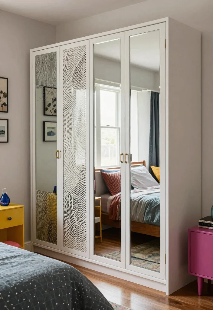 15 Mirror Bedroom Closet Door Ideas For Bright Spacious Looks 12. Mirrored Closet Doors for Eclectic Styles