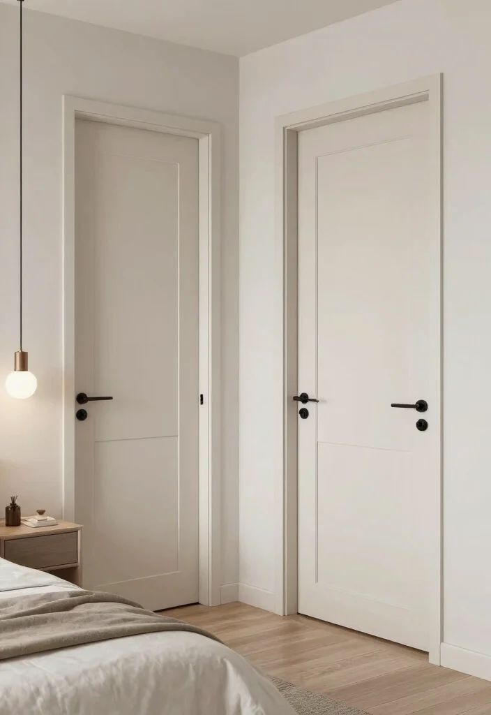 15 Mirror Bedroom Closet Door Ideas For Bright Spacious Looks 6. Mirrored Door Frames for a Minimalist Touch