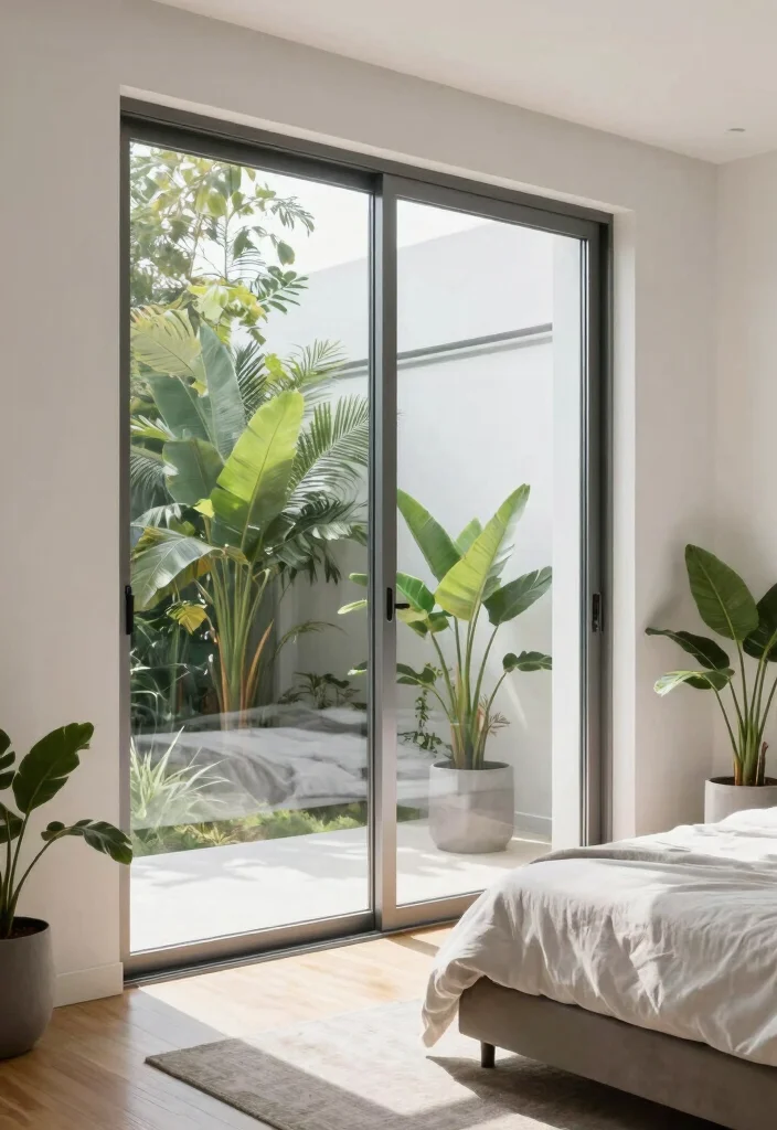 15 Modern Bedroom Closet Door Ideas With Sleek Design 1. Sleek Sliding Glass Doors