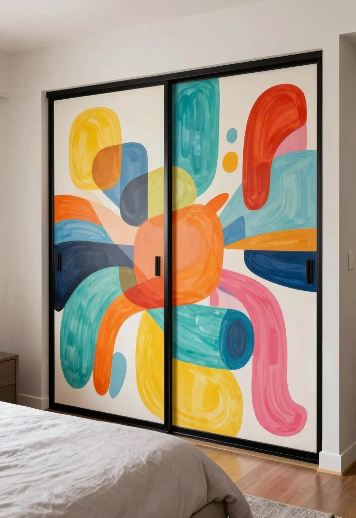 15 Modern Bedroom Closet Door Ideas With Sleek Design 13. Artistic Sliding Doors
