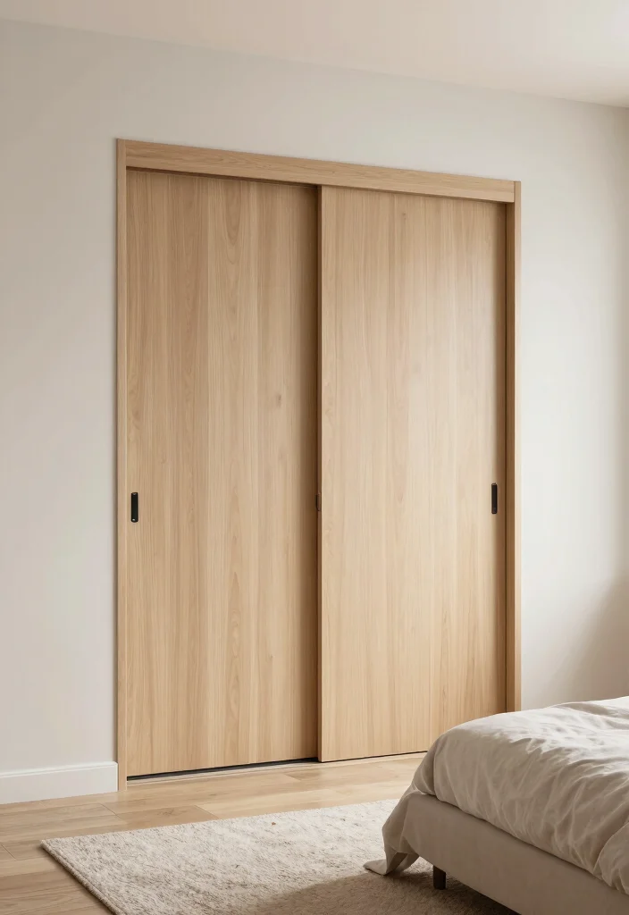 15 Modern Bedroom Closet Door Ideas With Sleek Design 2. Minimalist Bi Fold Doors