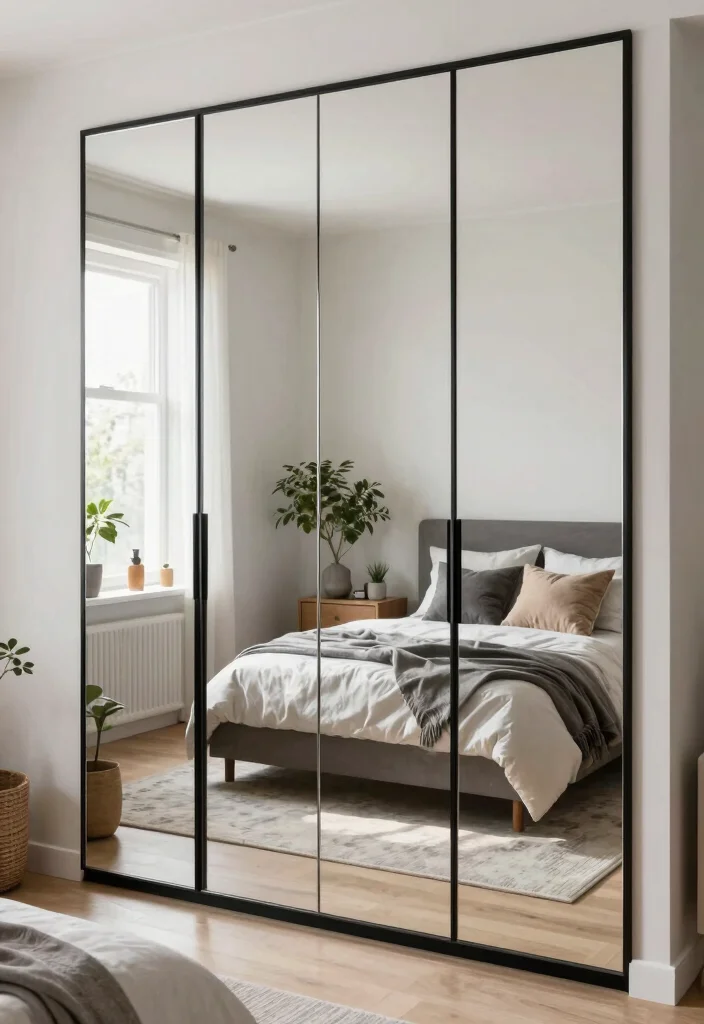 15 Modern Bedroom Closet Door Ideas With Sleek Design 7. Mirrored Closet Doors