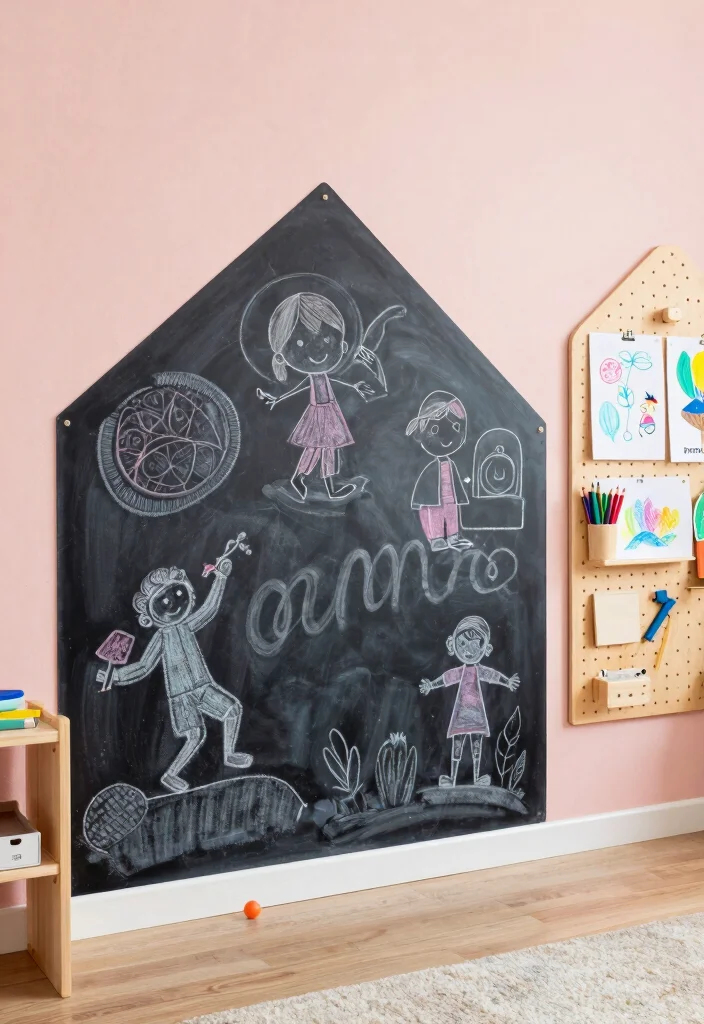15 Toddler Girl Bedroom Decor Ideas With Sweet Charm 13. Interactive Wall Elements