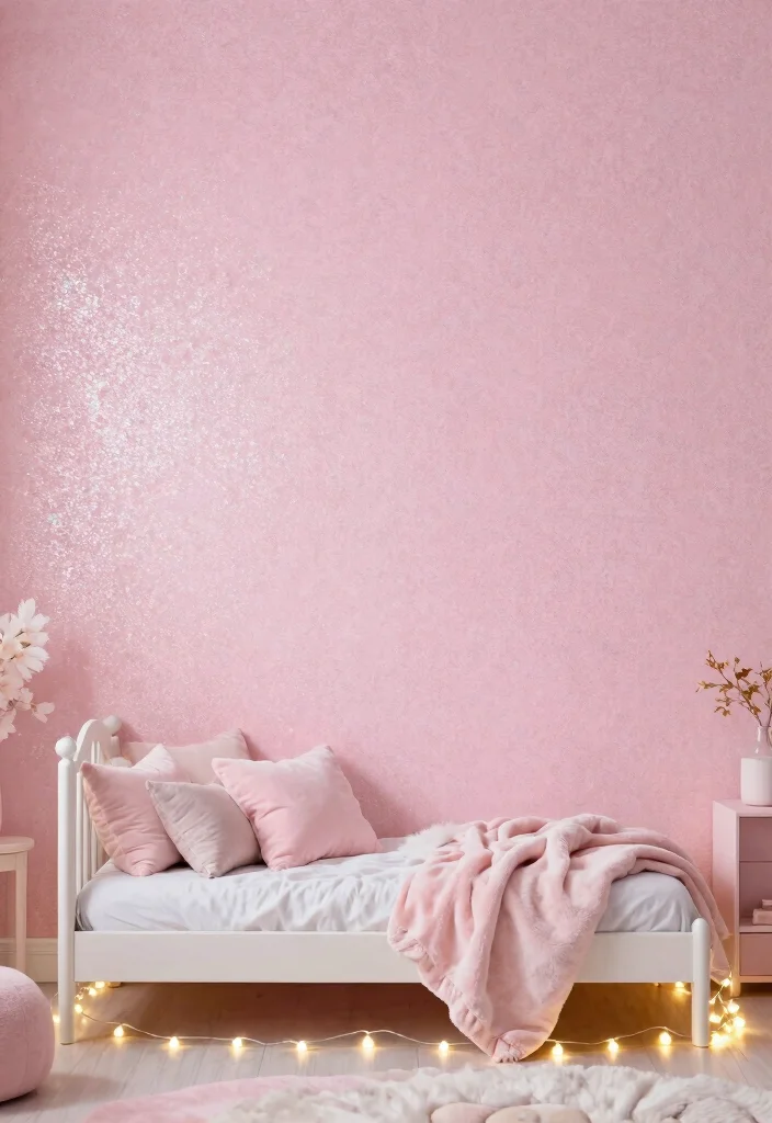 15 Toddler Girl Bedroom Wallpaper Ideas With Cute Patterns 12. Sparkling Glitter Accents