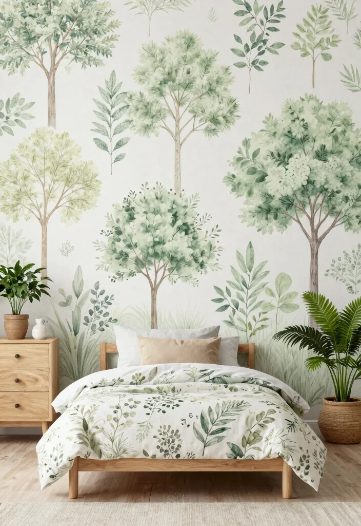 15 Toddler Girl Bedroom Wallpaper Ideas With Cute Patterns 13. Nature Inspired Designs
