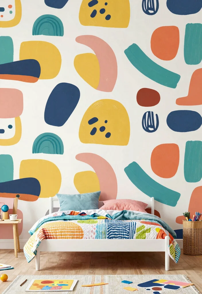 15 Toddler Girl Bedroom Wallpaper Ideas With Cute Patterns 14. Artistic Abstract Patterns