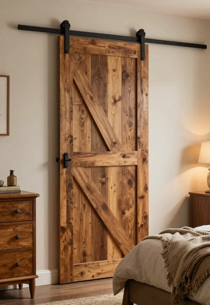 15 Wood Bedroom Closet Door Ideas With Warm Texture 1. Sliding Barn Doors