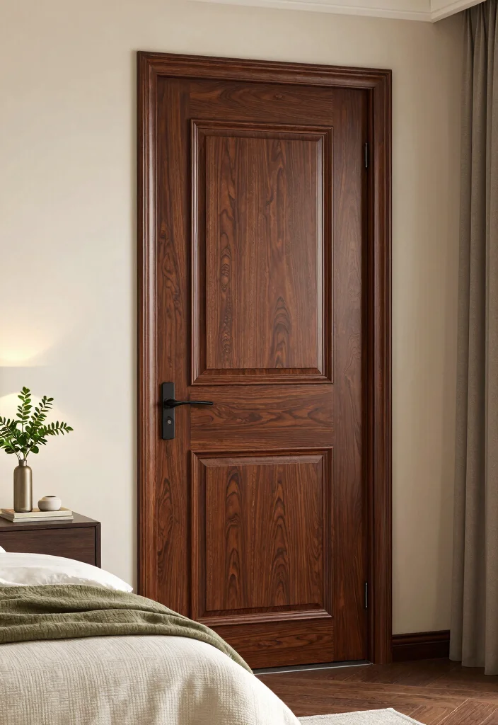 15 Wood Bedroom Closet Door Ideas With Warm Texture 8. Paneled Doors