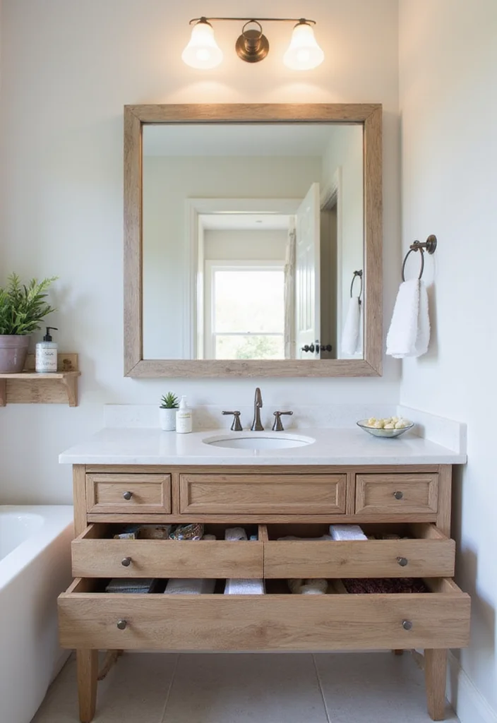 16 Bathroom Vanity Design Ideas You Should Save 15. Smart Storage Solutions