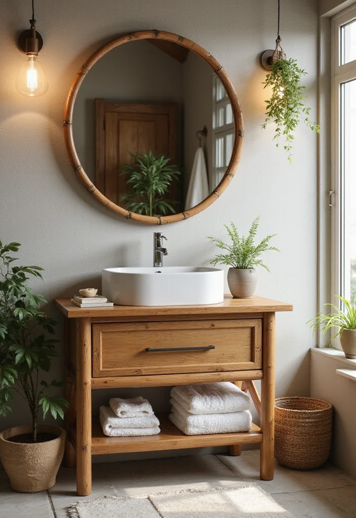 16 Bathroom Vanity Design Ideas You Should Save 2. Bamboo Beauty