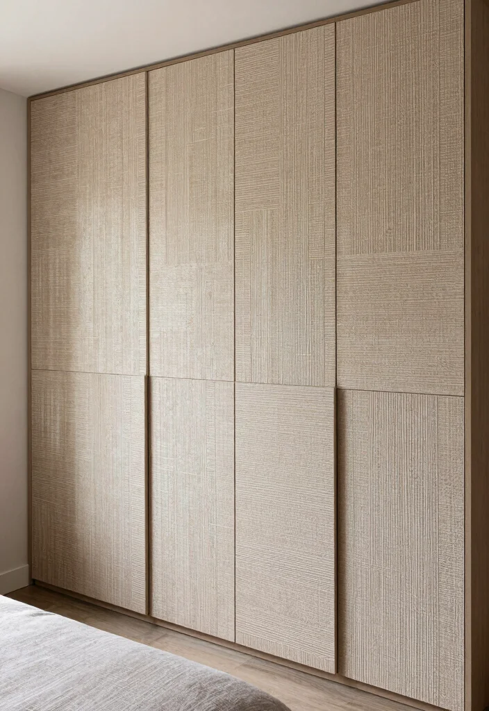 16 Bedroom Closet Door Ideas For The Year Twenty Twenty Six 11. Textured Wall Panels