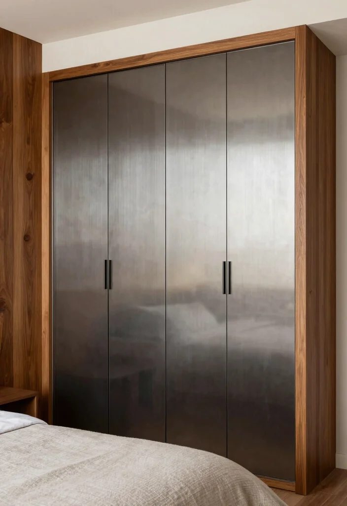 16 Bedroom Closet Door Ideas For The Year Twenty Twenty Six 13. Modern Metal Doors