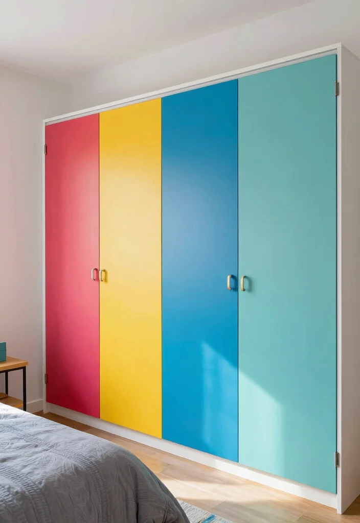 16 Bedroom Closet Door Ideas For The Year Twenty Twenty Six 16. Colorful Painted Doors