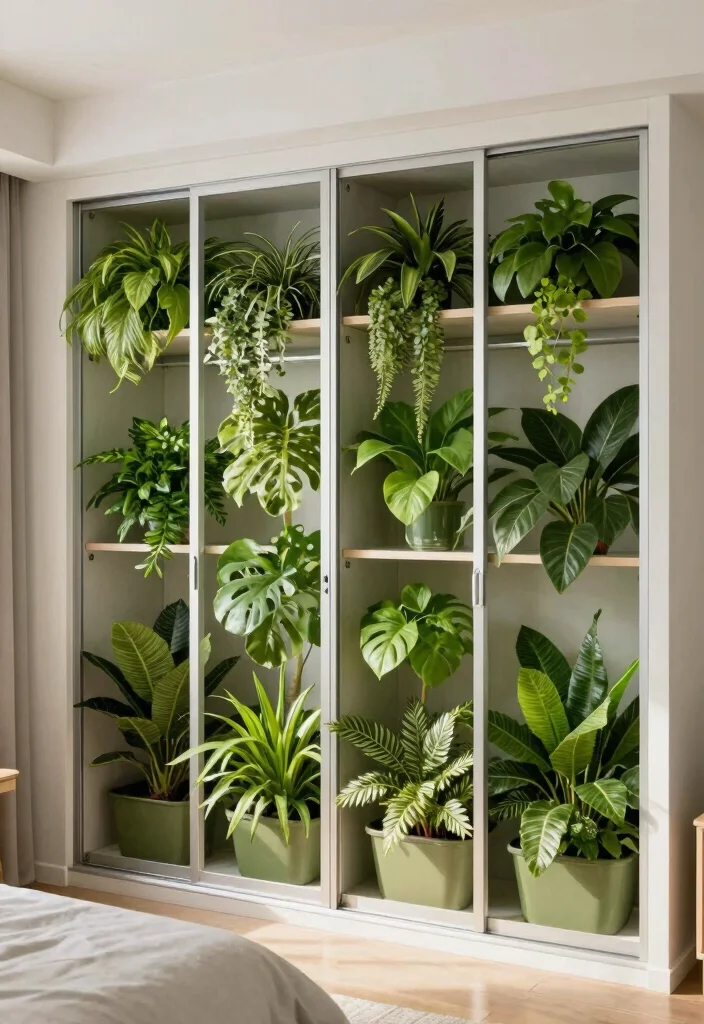 16 Bedroom Closet Door Ideas For The Year Twenty Twenty Six 2. Biophilic Design with Plant Filled Doors