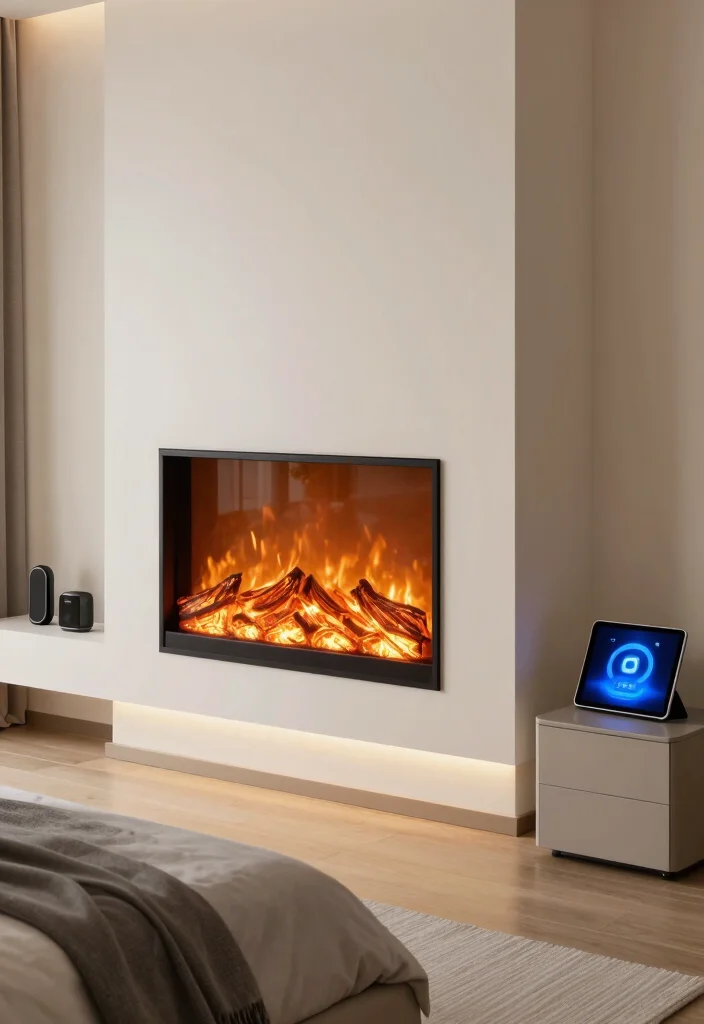 16 Built In Electric Fireplace Bedroom Ideas For Custom Design 11. Tech Integrated Designs