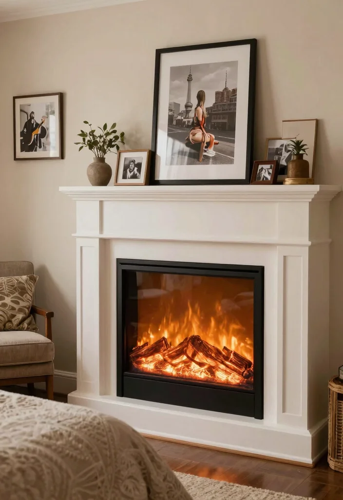 16 Built In Electric Fireplace Bedroom Ideas For Custom Design 14. Personal Touches