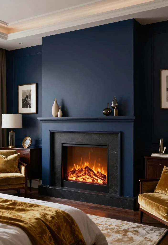 16 Built In Electric Fireplace Bedroom Ideas For Custom Design 3. Bold and Dramatic Designs