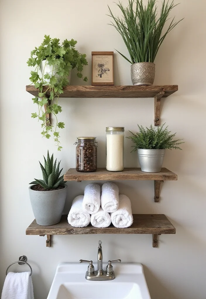 16 DIY Bathroom Ideas For A Budget Makeover 1. Reclaimed Wood Shelves
