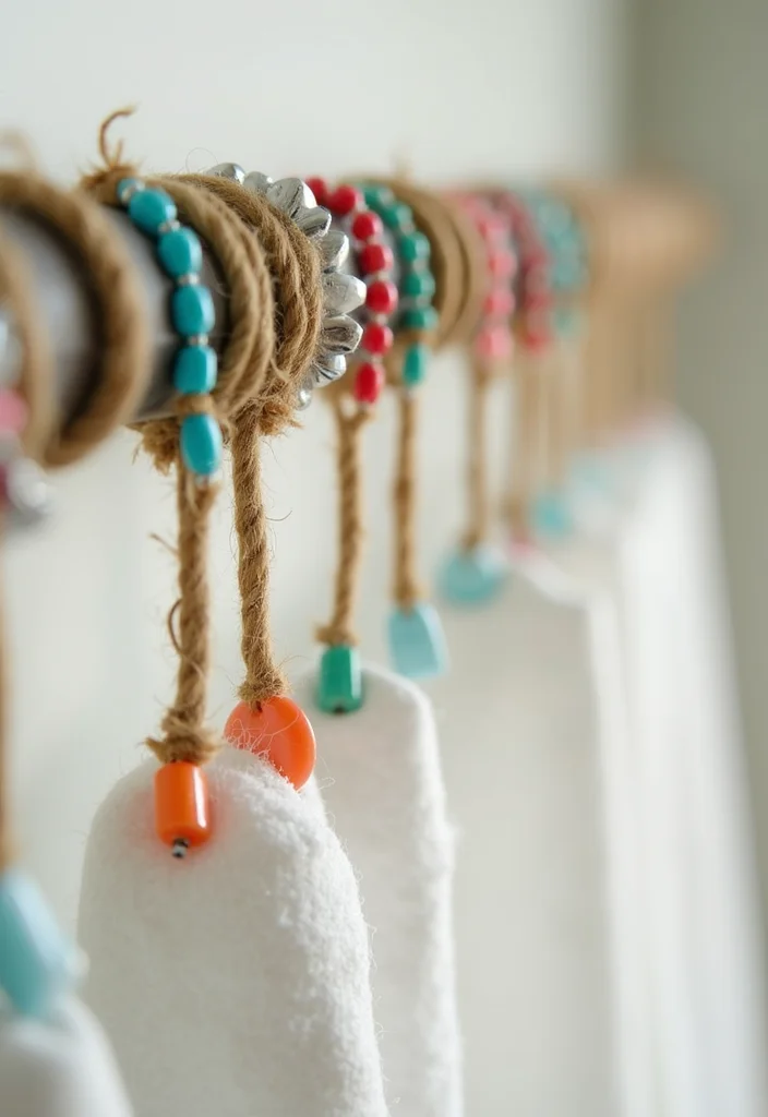 16 DIY Bathroom Ideas For A Budget Makeover 12. Upcycled Shower Curtain Hooks