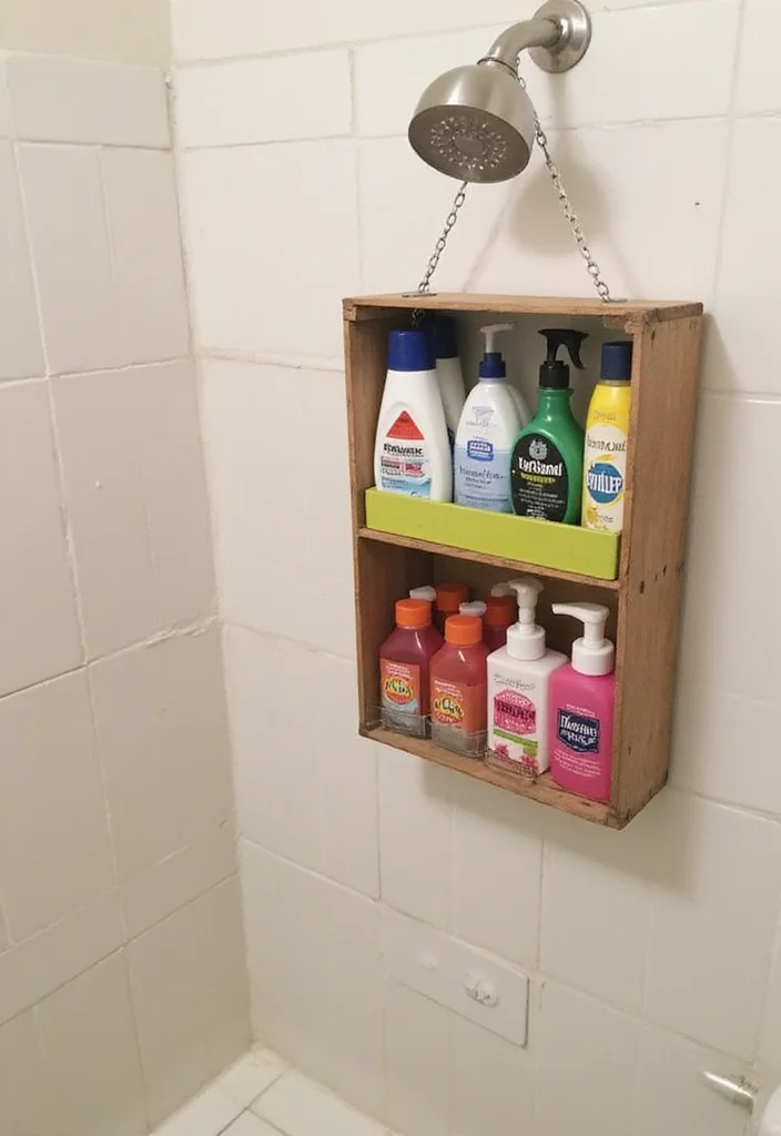 16 DIY Bathroom Ideas For A Budget Makeover 7. Creative Shower Caddy Solutions