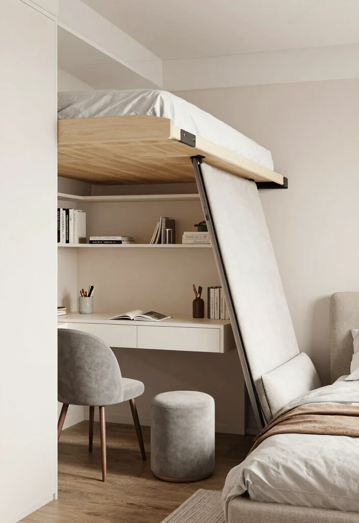 16 Long Narrow Bedroom Layout Ideas For Better Flow 3. Multi Functional Furniture