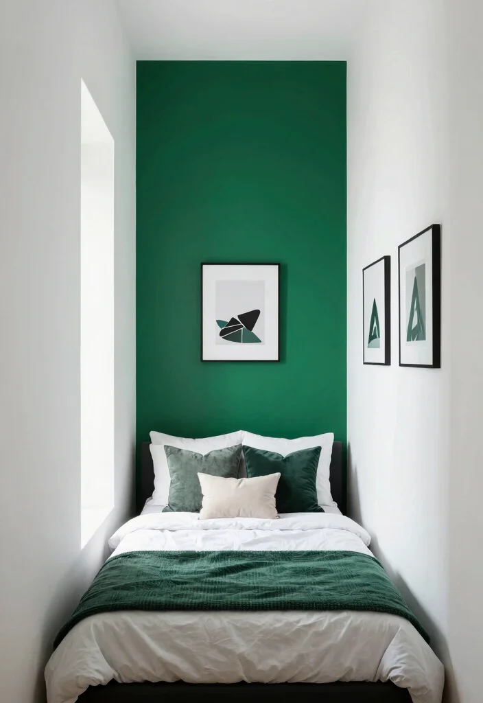 16 Long Narrow Bedroom Layout Ideas For Better Flow 9. Bold Accent Walls