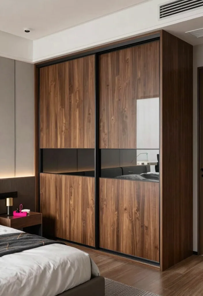 16 Sliding Bedroom Closet Door Ideas For Smooth Modern Style 13. Combination Materials