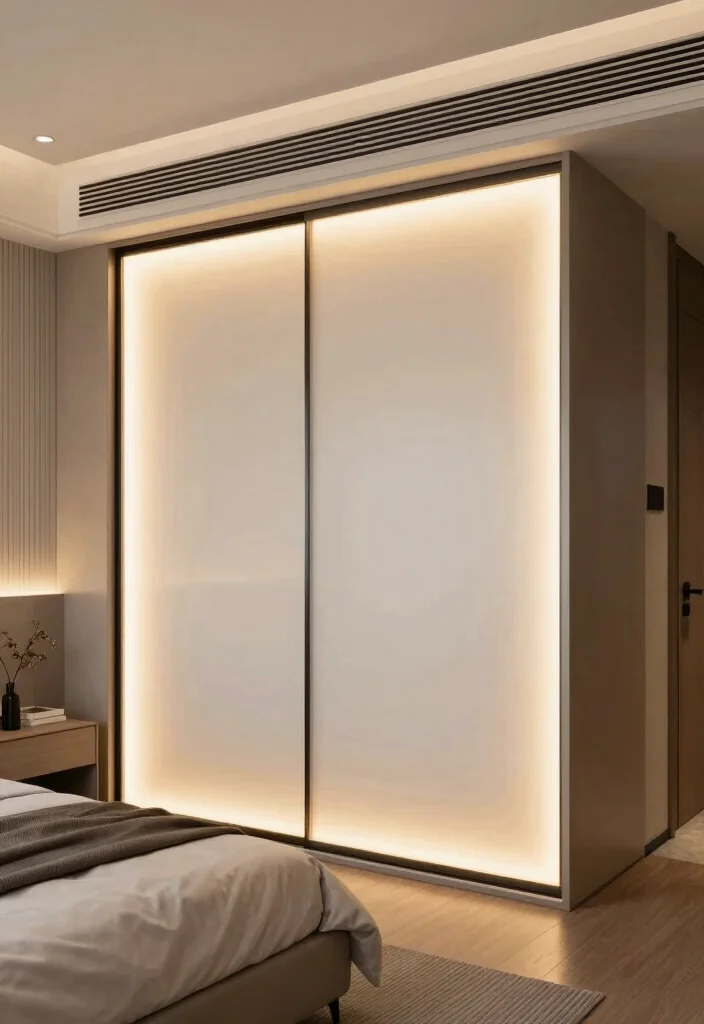 16 Sliding Bedroom Closet Door Ideas For Smooth Modern Style 14. Built In Lighting