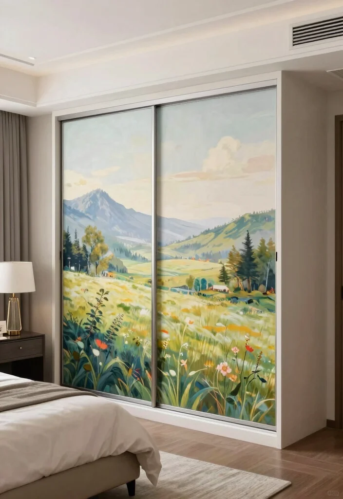 16 Sliding Bedroom Closet Door Ideas For Smooth Modern Style 16. Custom Artwork Doors