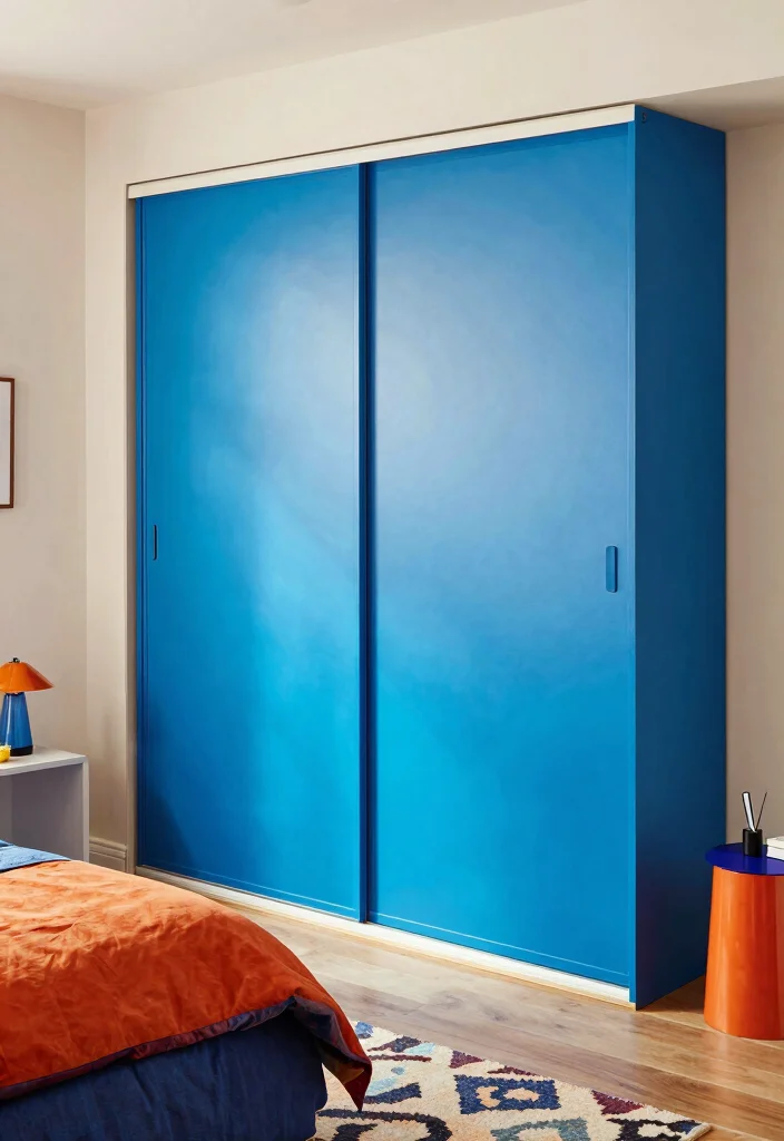16 Sliding Bedroom Closet Door Ideas For Smooth Modern Style 4. Bold Color Statements