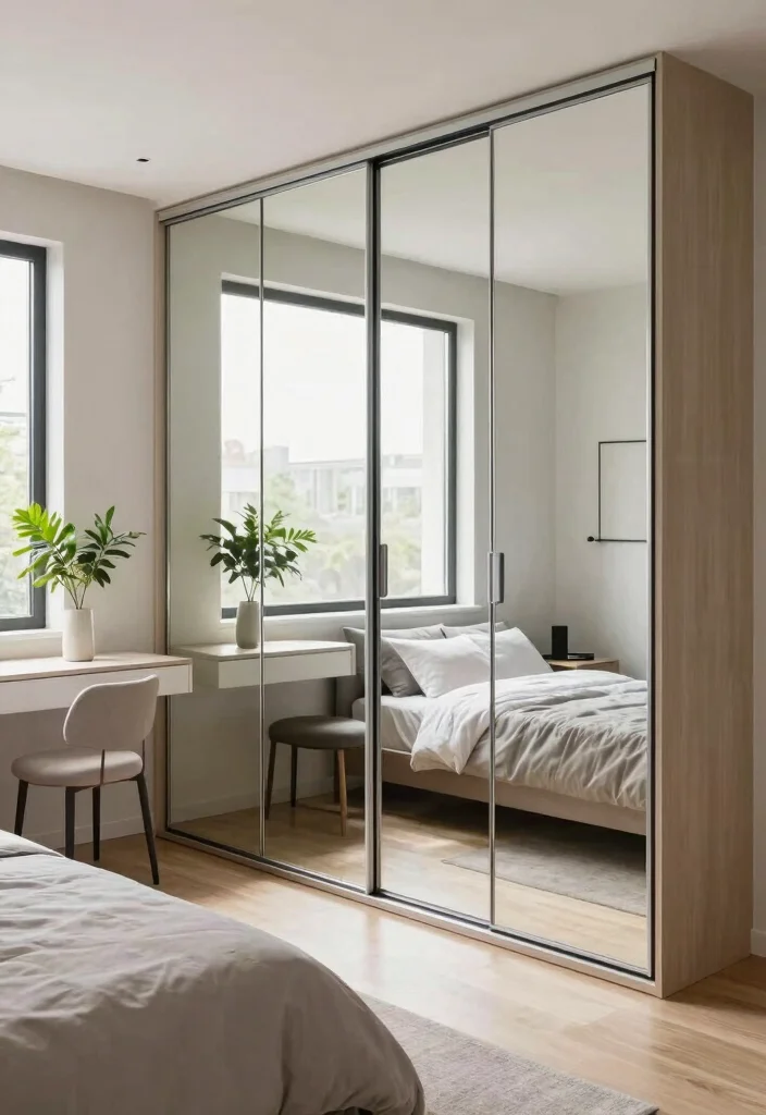 16 Sliding Bedroom Closet Door Ideas For Smooth Modern Style 5. Mirror Magic