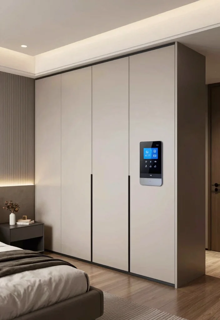 16 Sliding Bedroom Closet Door Ideas For Smooth Modern Style 9. Smart Technology Integration