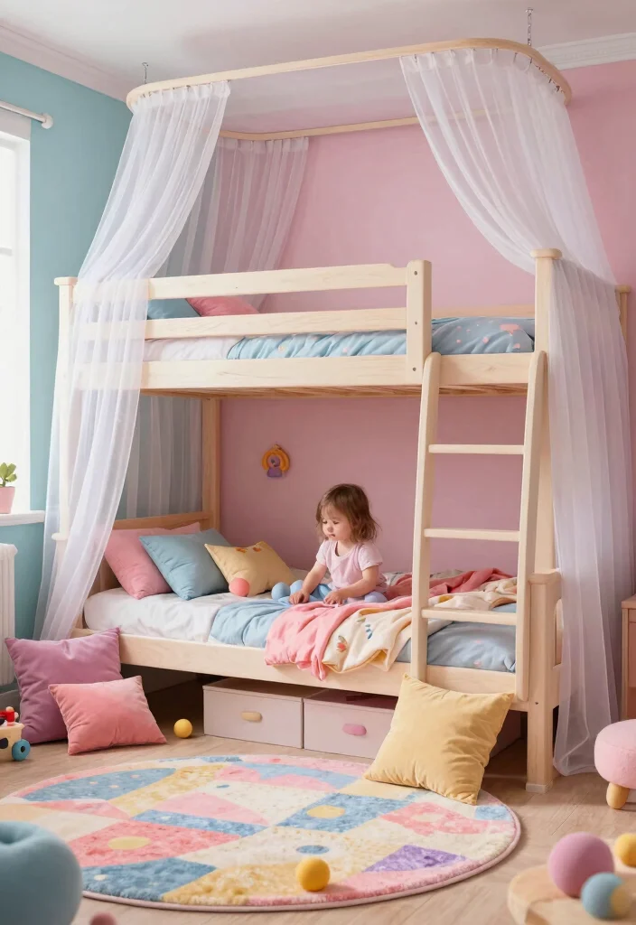 16 Toddler Girl Bedroom Bunk Bed Ideas For Small Rooms 10. Bunk Bed with A Secret Playroom