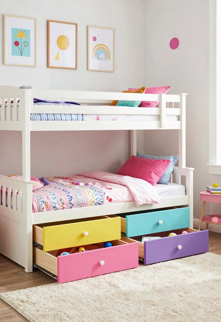 16 Toddler Girl Bedroom Bunk Bed Ideas For Small Rooms 11. Sliding Storage Bunk Bed