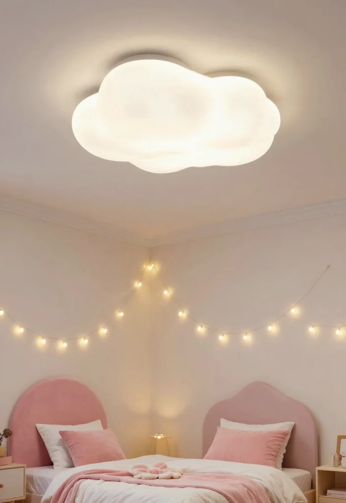 16 Toddler Girl Pink Bedroom Ideas That Feel Magical 13. Unique Ceiling Light Fixtures