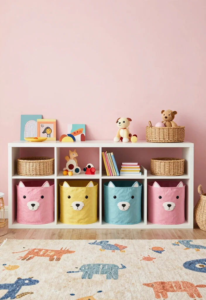 16 Toddler Girl Pink Bedroom Ideas That Feel Magical 6. Adorable Storage Solutions