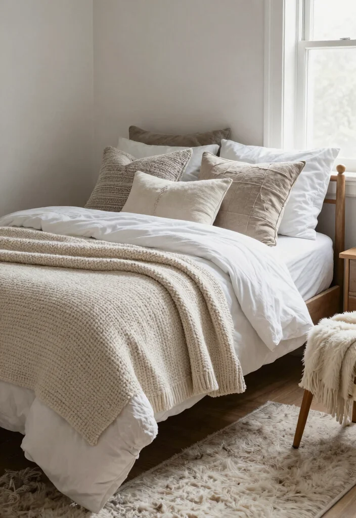 17 Long Narrow Bedroom Aesthetic Ideas That Look Intentional 2. Layer Textures for a Cozy Feel