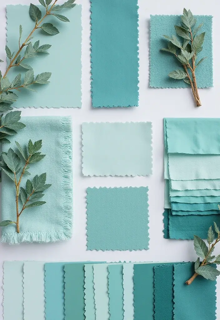 25 Aqua Bedroom Ideas for Adults That Feel Fresh and Peaceful 24. Aqua Color Swatches for Inspiration