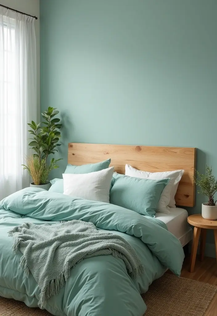 25 Aqua Bedroom Ideas for Adults That Feel Fresh and Peaceful 25. Aqua and Wood A Natural Harmony