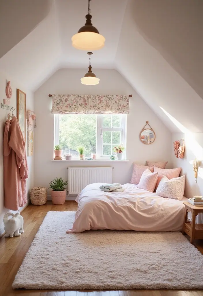 25 Attic Loft Bedroom Ideas That Make the Most of Every Angle 16. Playful Pastels