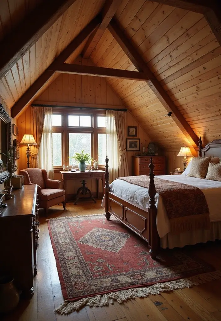 25 Attic Loft Bedroom Ideas That Make the Most of Every Angle 21. Timeless Traditional
