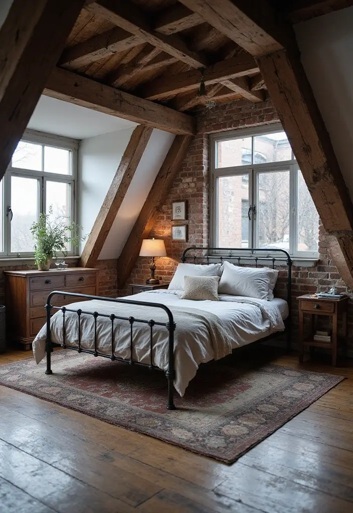 25 Attic Loft Bedroom Ideas That Make the Most of Every Angle 4. Industrial Edge