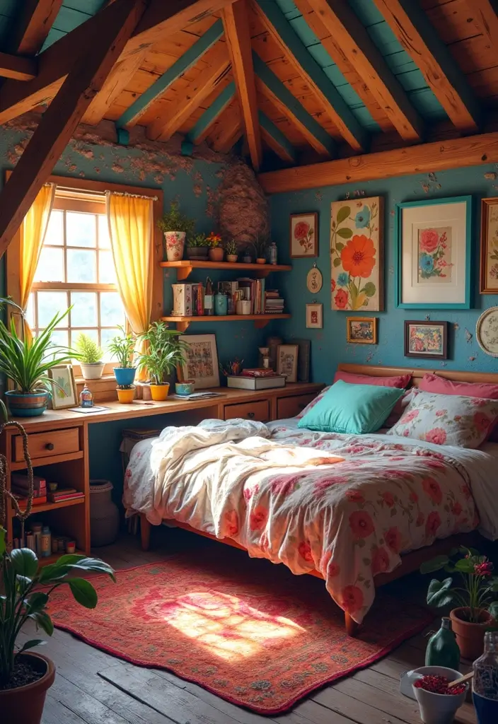 25 Attic Loft Bedroom Ideas That Make the Most of Every Angle 7. Artistic Retreat