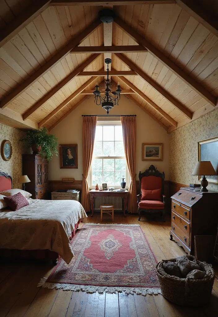 25 Attic Loft Bedroom Ideas That Make the Most of Every Angle 8. Vintage Vibes